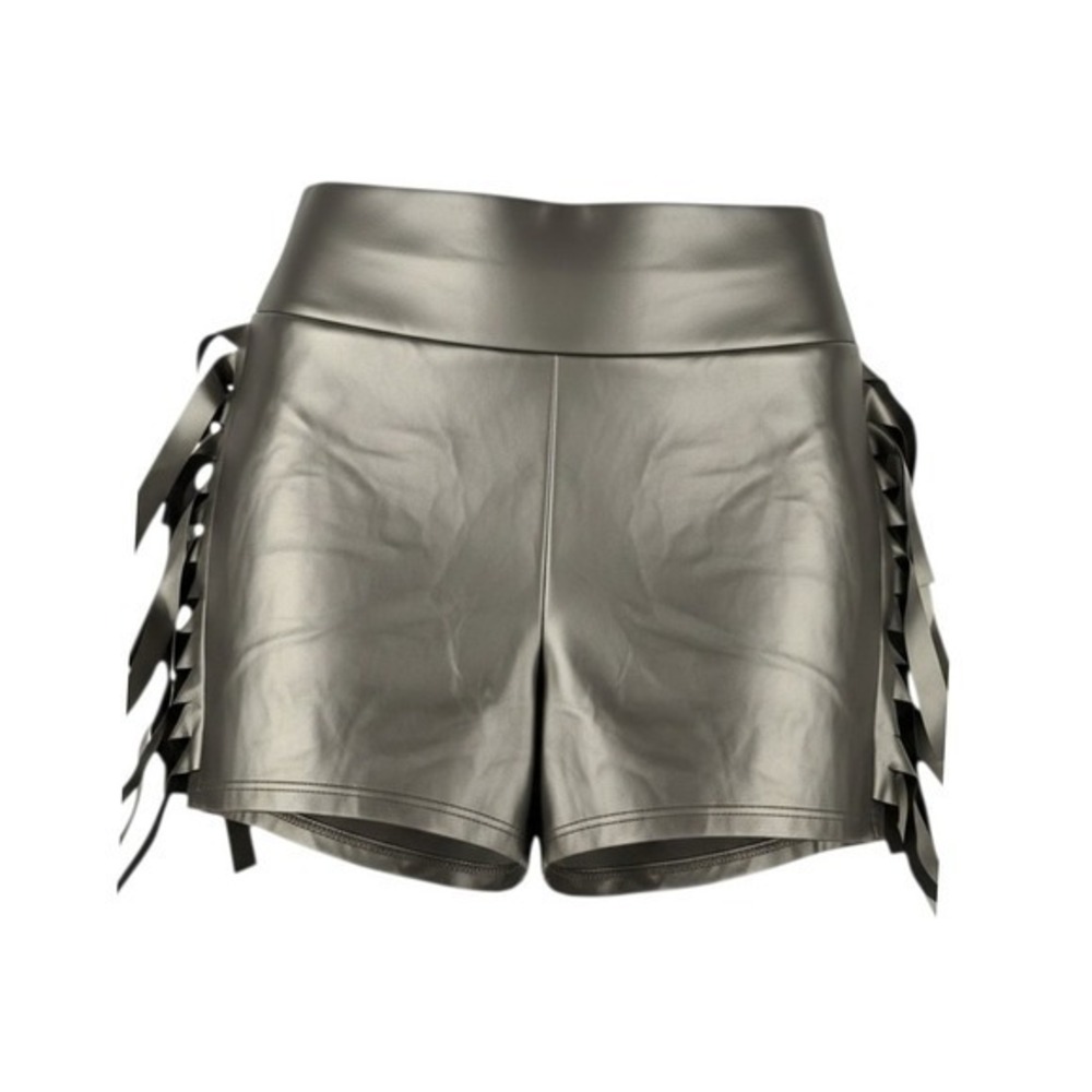 Space Cowboy Faux Leather Fringe Mini Shorts Halloween Costume S Western Concert